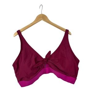 New Aqua Couture Bikini Tie‎ Front Top size 3X Pink